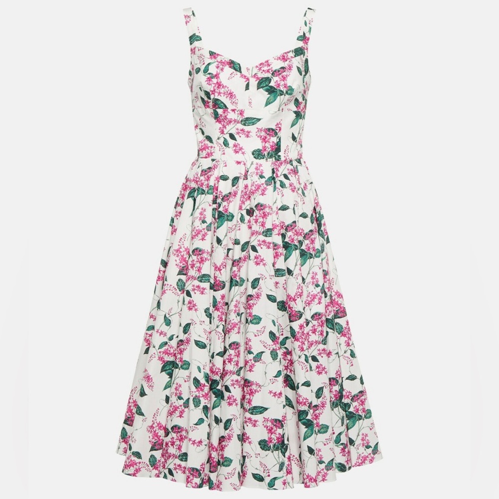 Emilia Wickstead Elita cotton poplin midi dress size US 8